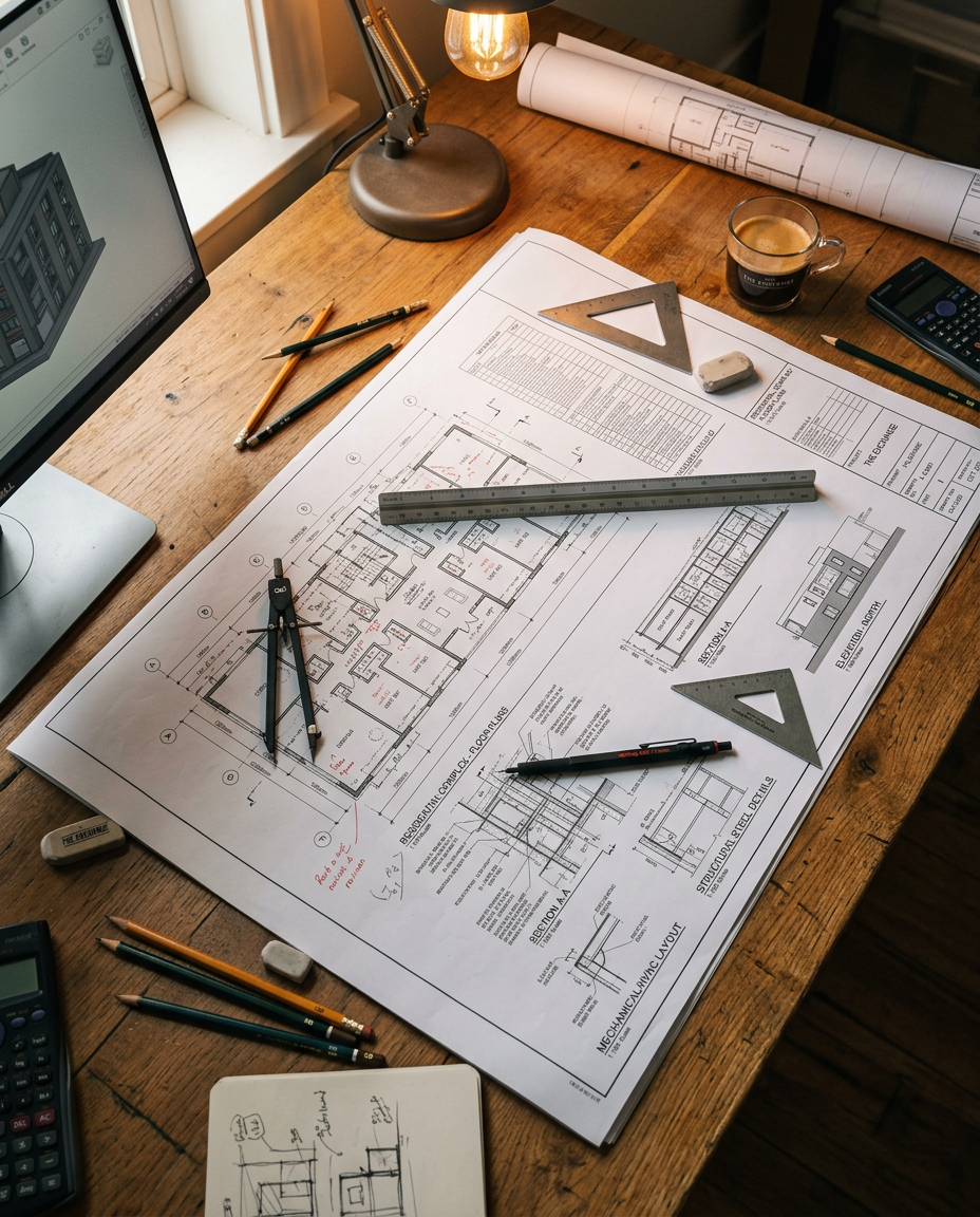 Engineering blueprint and drafting tools